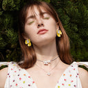 Yellow Iris Blossom Earrings