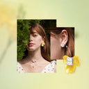 Yellow Iris Blossom Earrings