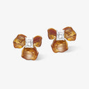 Brown Iris Blossom Earrings