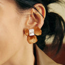 Iris Blossom Earrings (Brown)