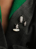 Skiing Penguin Brooch