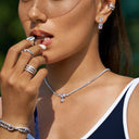 Pear Cut Tennis Necklace
