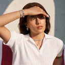 Shiny Bezel-Set Tennis Necklace