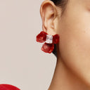 Red Iris Blossom Earrings