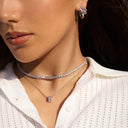 Shiny Bezel-Set Tennis Necklace