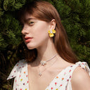 Yellow Iris Blossom Earrings