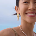 海贝珍珠耳环