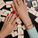 星光马蹄扣红绳手链