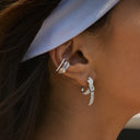 Layered Ice Crystal Ear Cuff